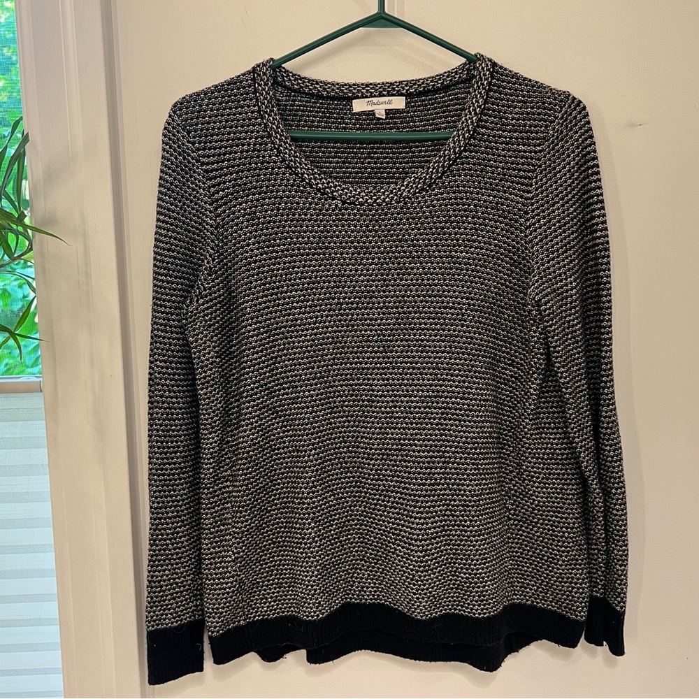 Madewell cotton blend sweater black and white size small